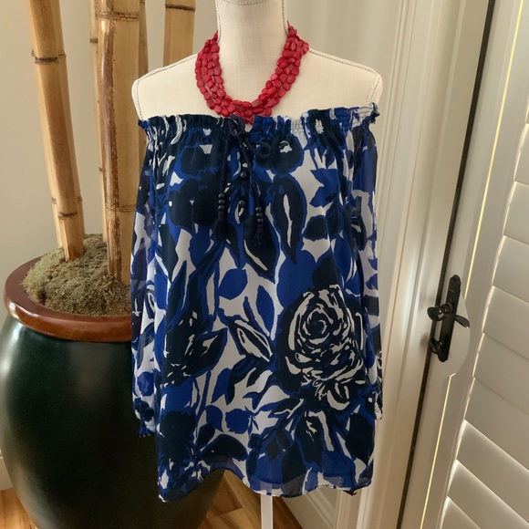 Dana Buchman print peasant style top - Picture 3 of 7